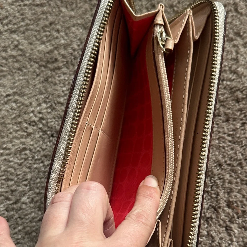 kate spade Metallic Silver Zip Wallet